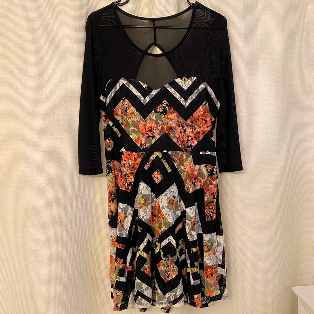 Juniors Sheer Patterned Dress